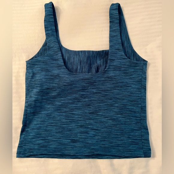 Outdoor voices cropped tank with built-in bra in blue heather. EUC - Picture 2 of 4